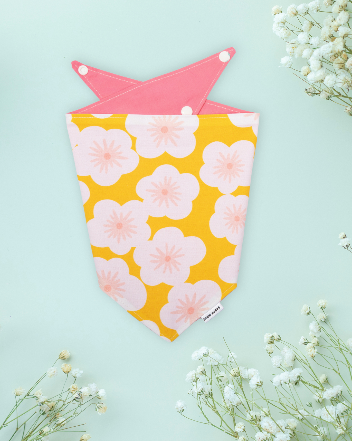 Big yellow flowers reversible pet bandana