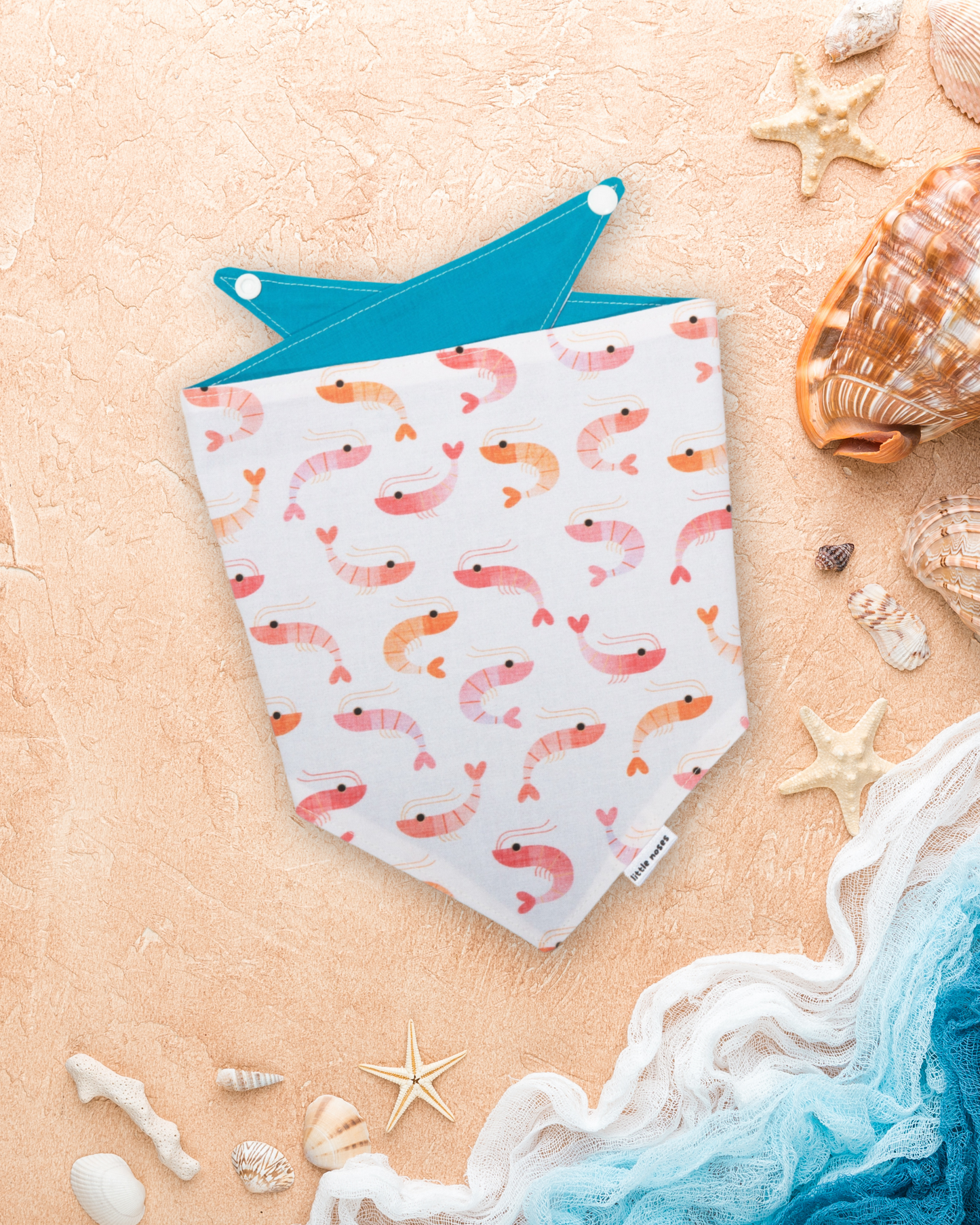Lil’ shrimp reversible pet bandana
