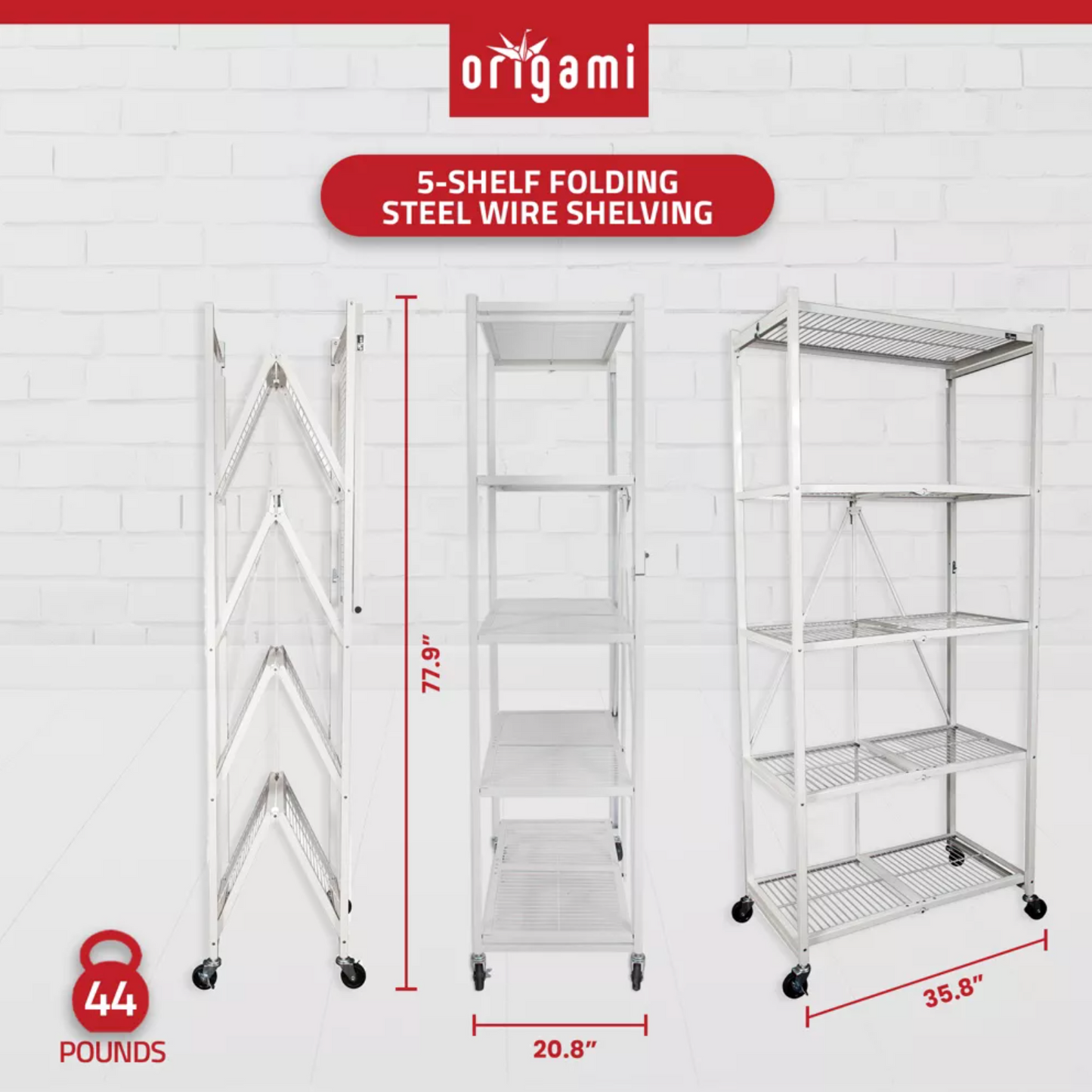 Metal collapsible shelf