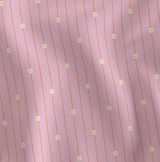 Striped pink daisies reversible pet bandana