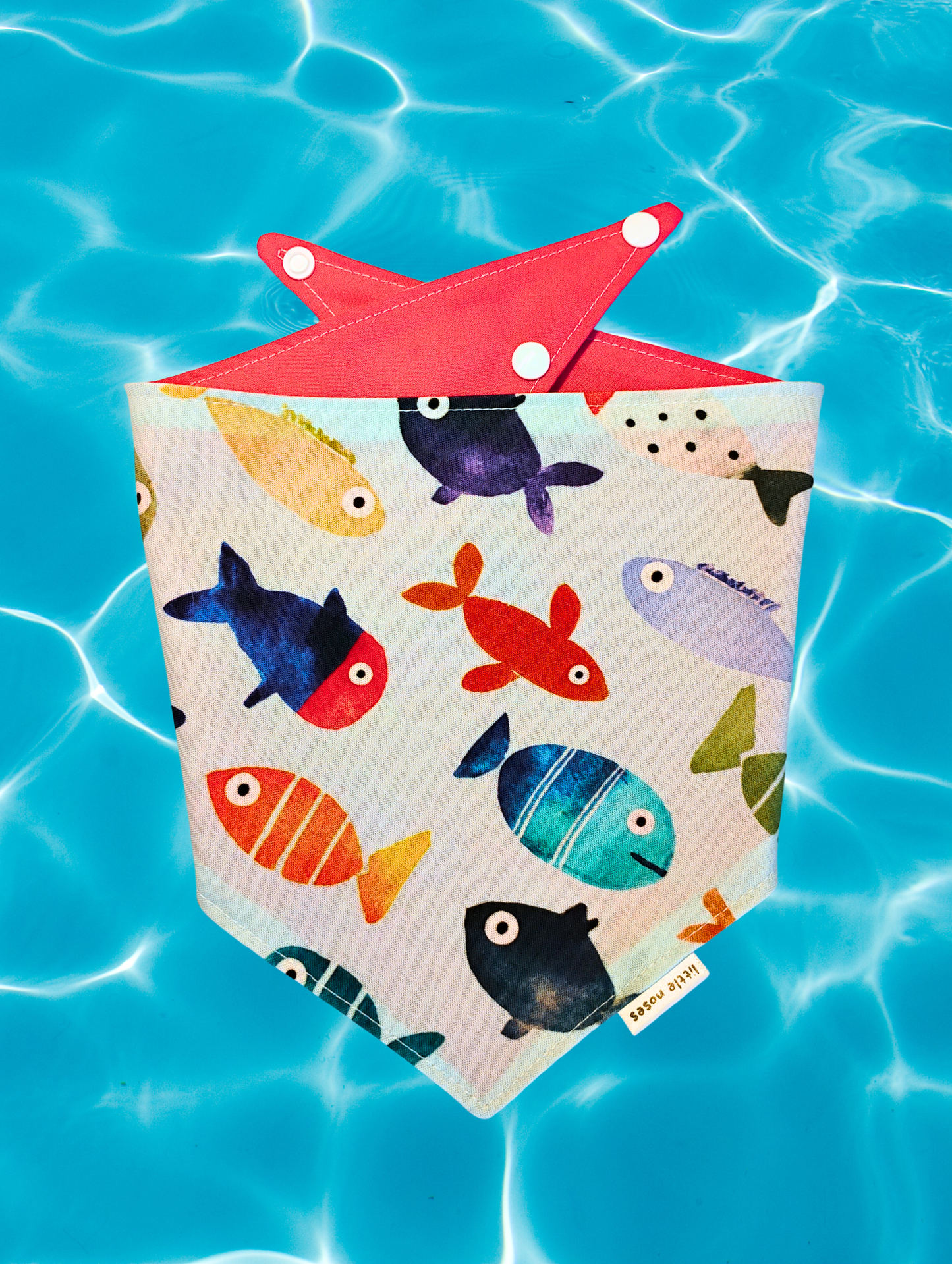 Lil' fishes reversible pet bandana