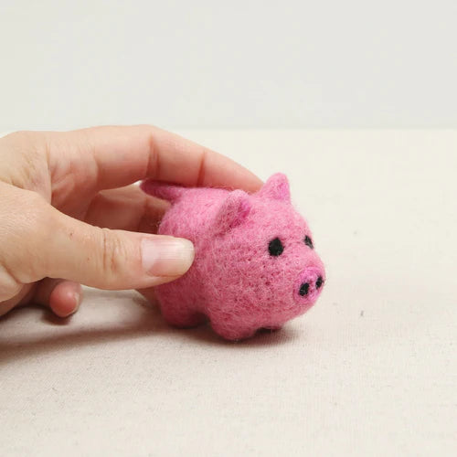 Lil piggy wool cat toy