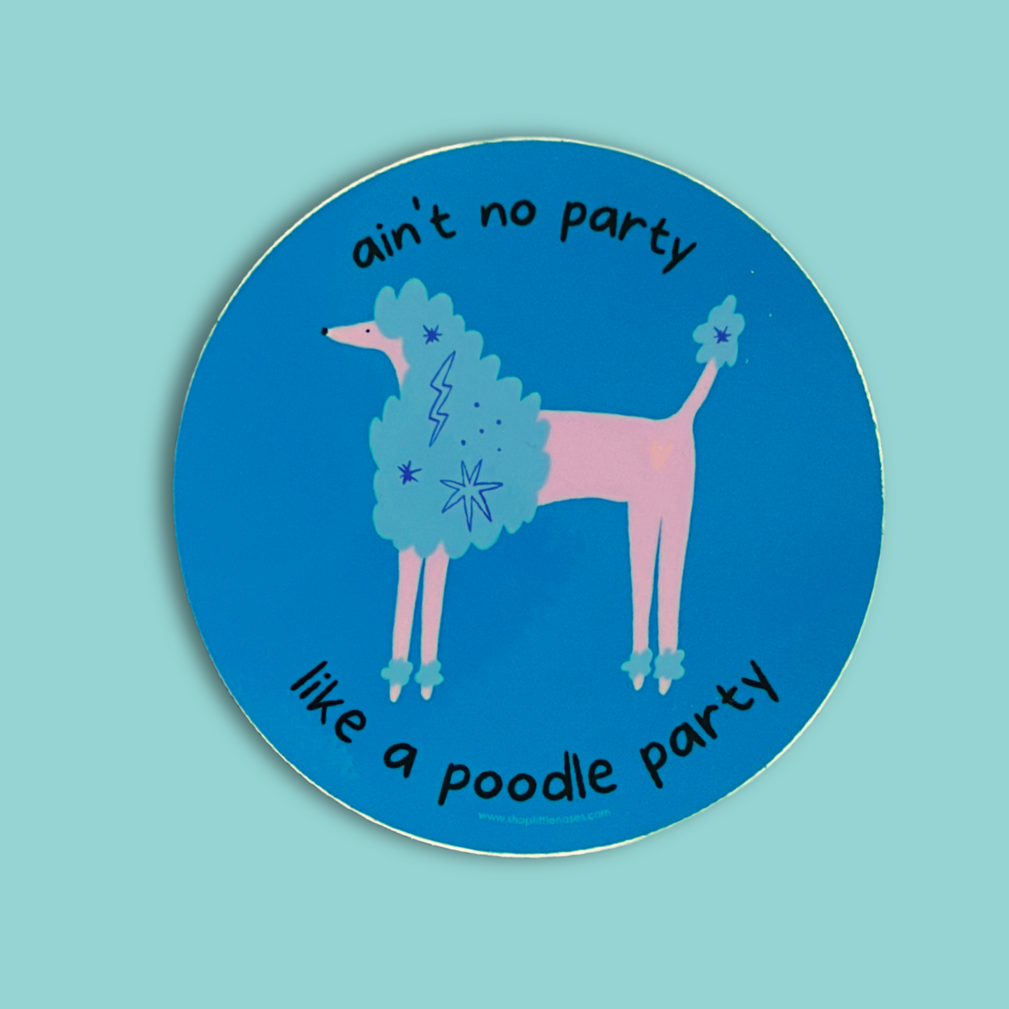 Poodle party sticker