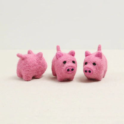 Lil piggy wool cat toy