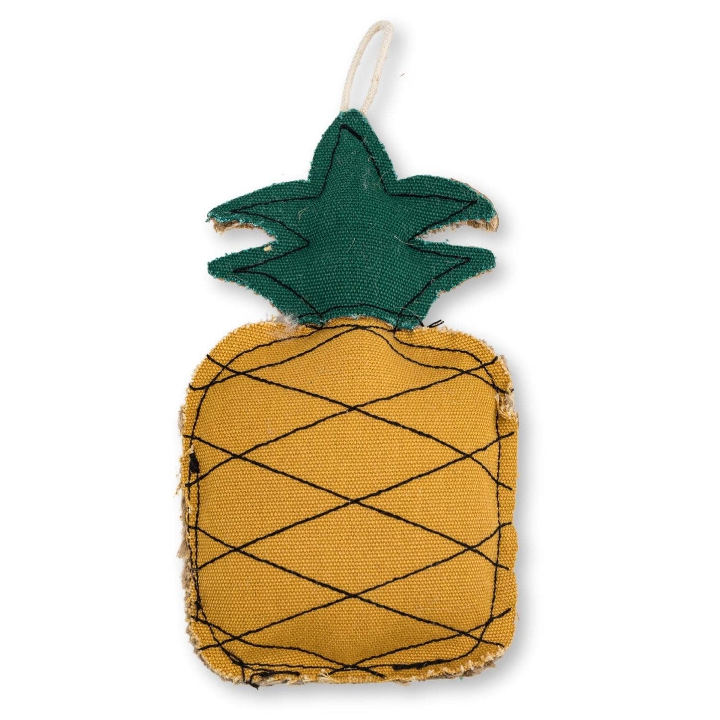 Sustainable Pineapple-Shaped Canvas & Jute Chew Toy for Dogs