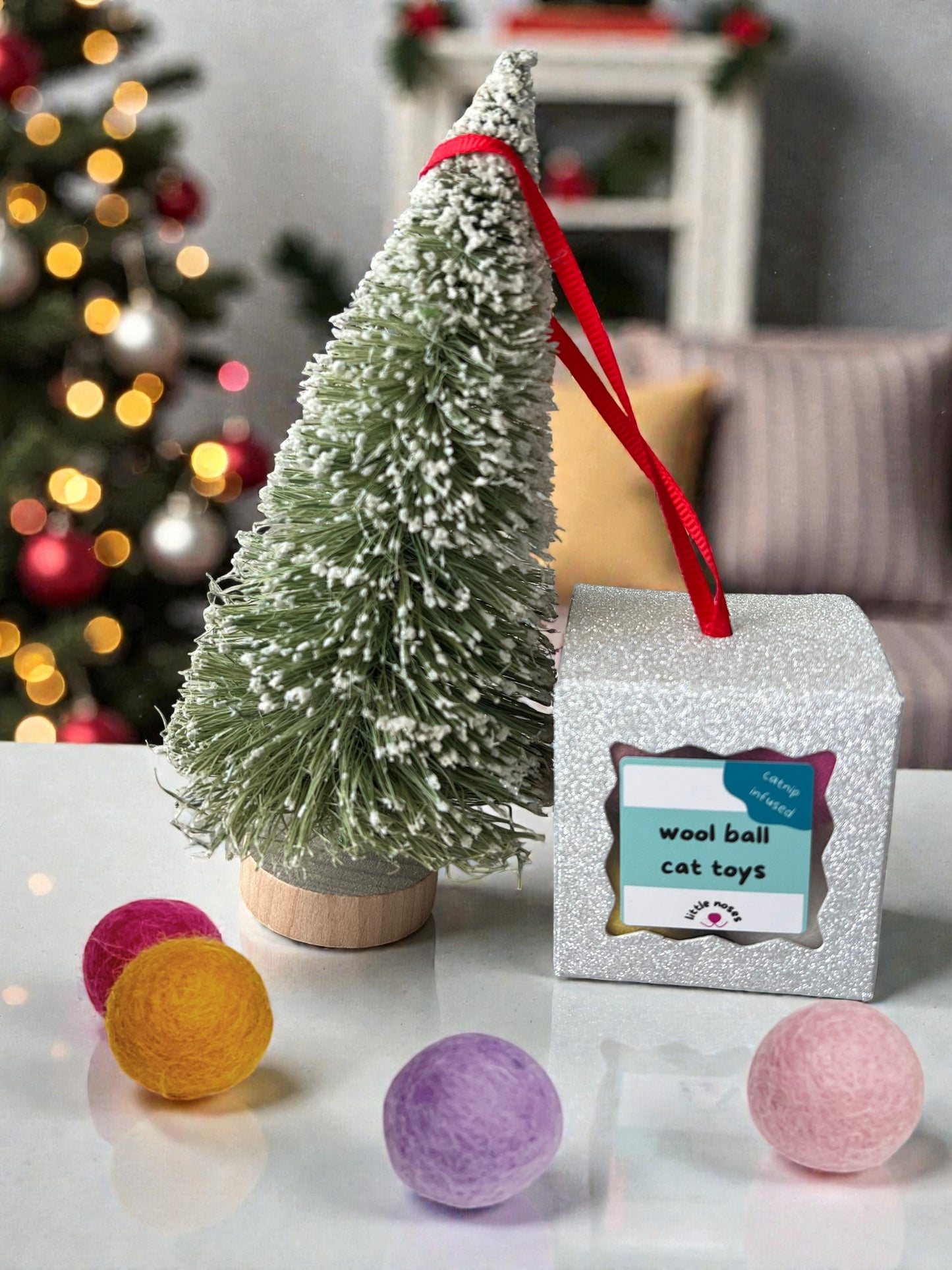 Wool catnip ball ornament