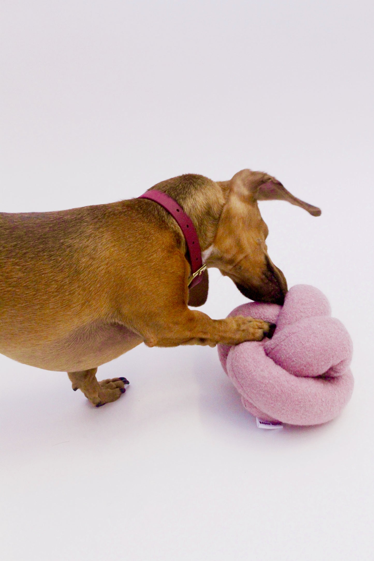 Light pink wool puzzle toy