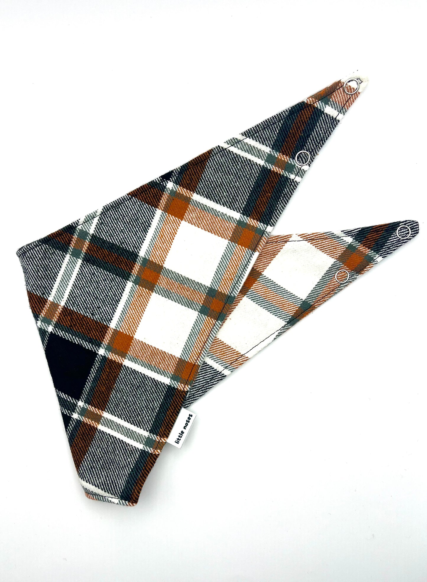 Black and orange flannel pet bandana