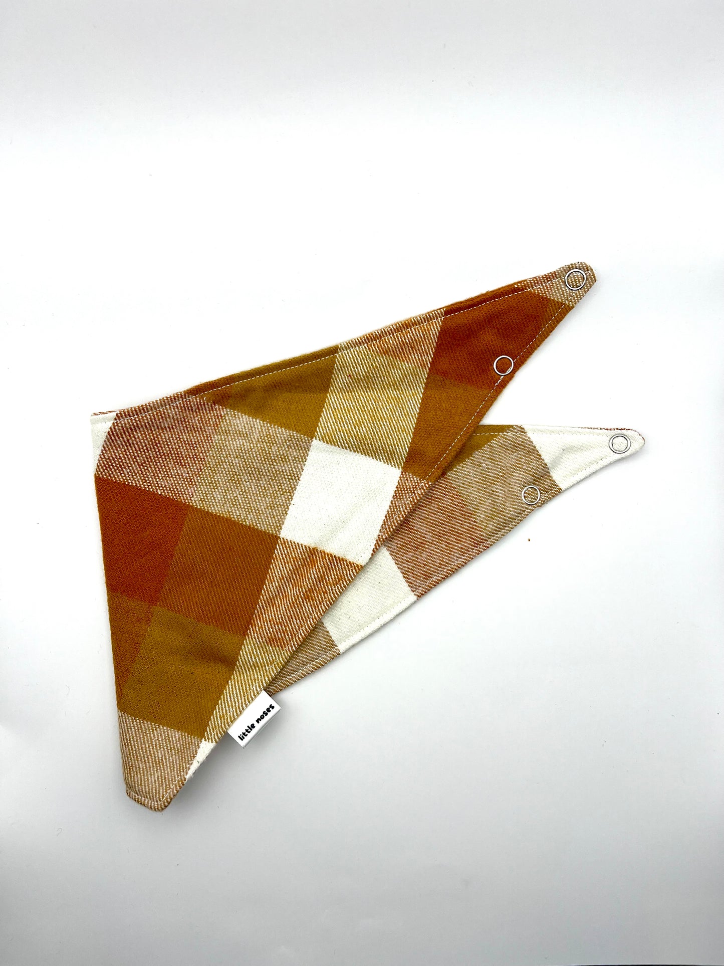 Caramel checks flannel pet bandana