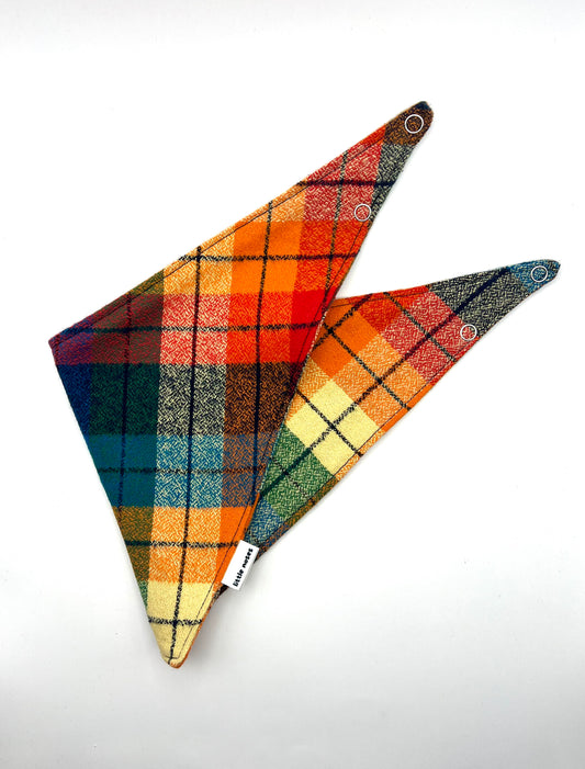 Rainbow check flannel pet bandana