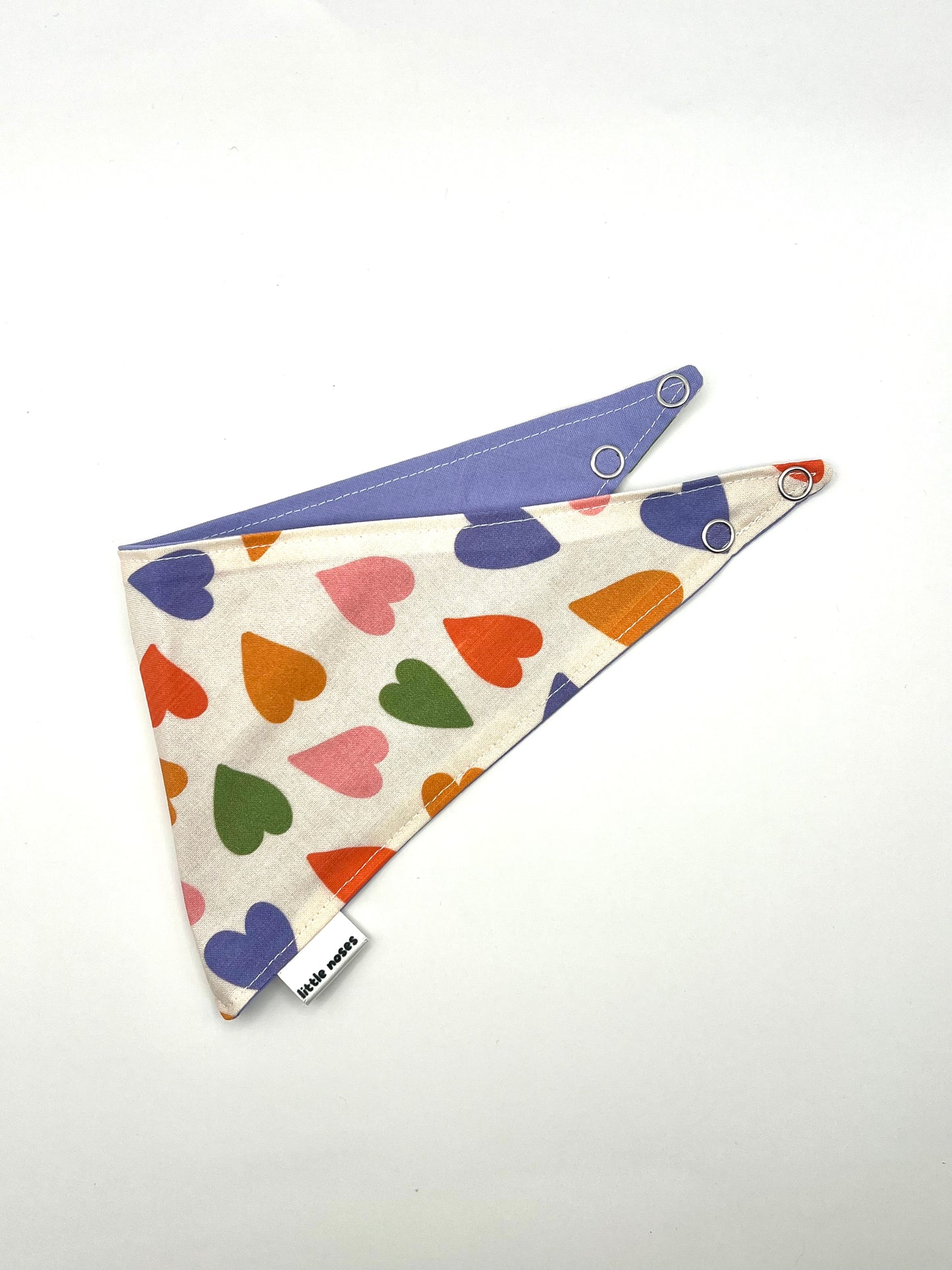 Multi-hearts reversible pet bandana