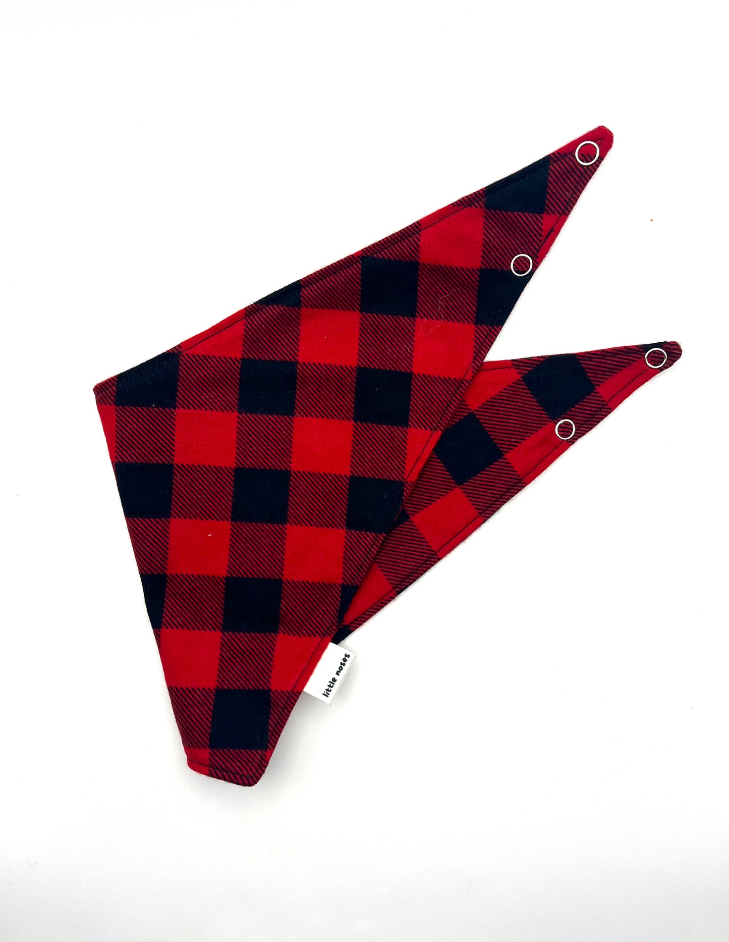 Red and black flannel pet bandana