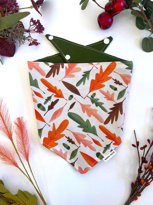 Fall leaves reversible pet bandana