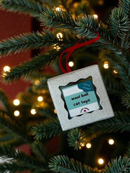 Wool catnip ball ornament