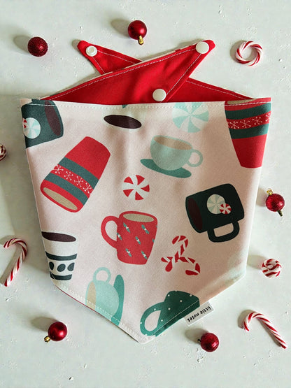 Christmas cocoa reversible pet bandana