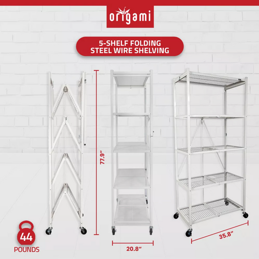 Metal collapsible shelf