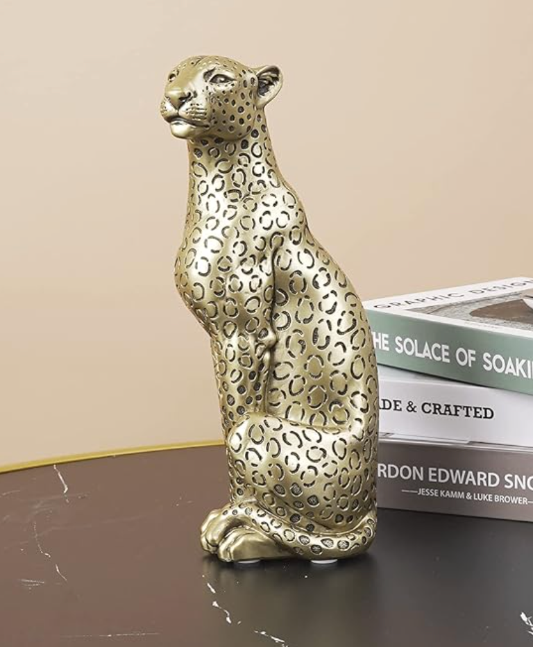 Gold cheetah statue