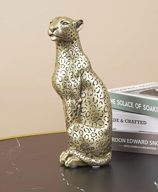 Gold cheetah statue