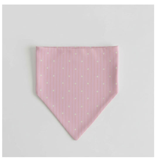 Striped pink daisies reversible pet bandana