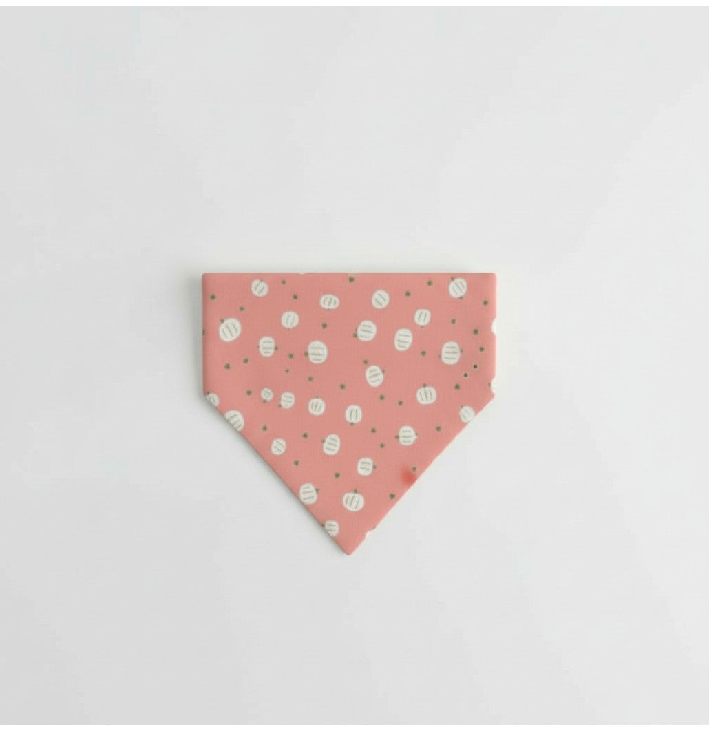 Pink pumpkins and plaid reversible pet bandana