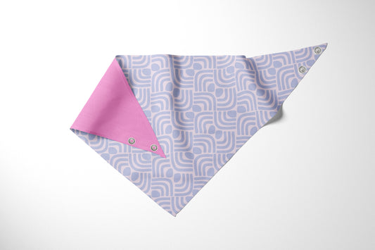 Purple motif reversible pet bandana