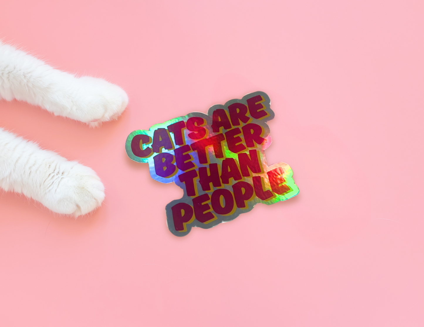 Cats are better than people sticker