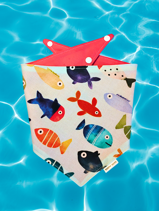 Lil' fishes reversible pet bandana