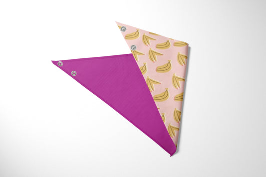 Pink bananas reversible pet bandana