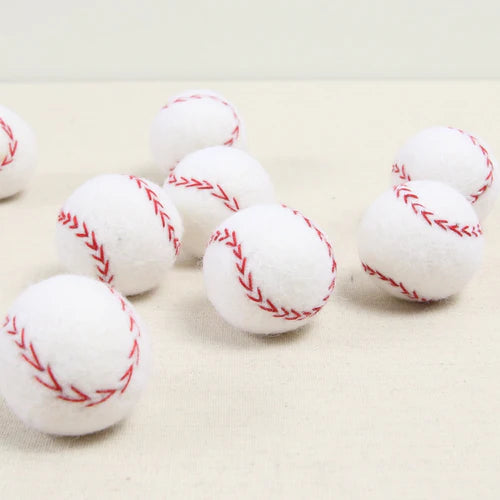 Baseball wool cat toy