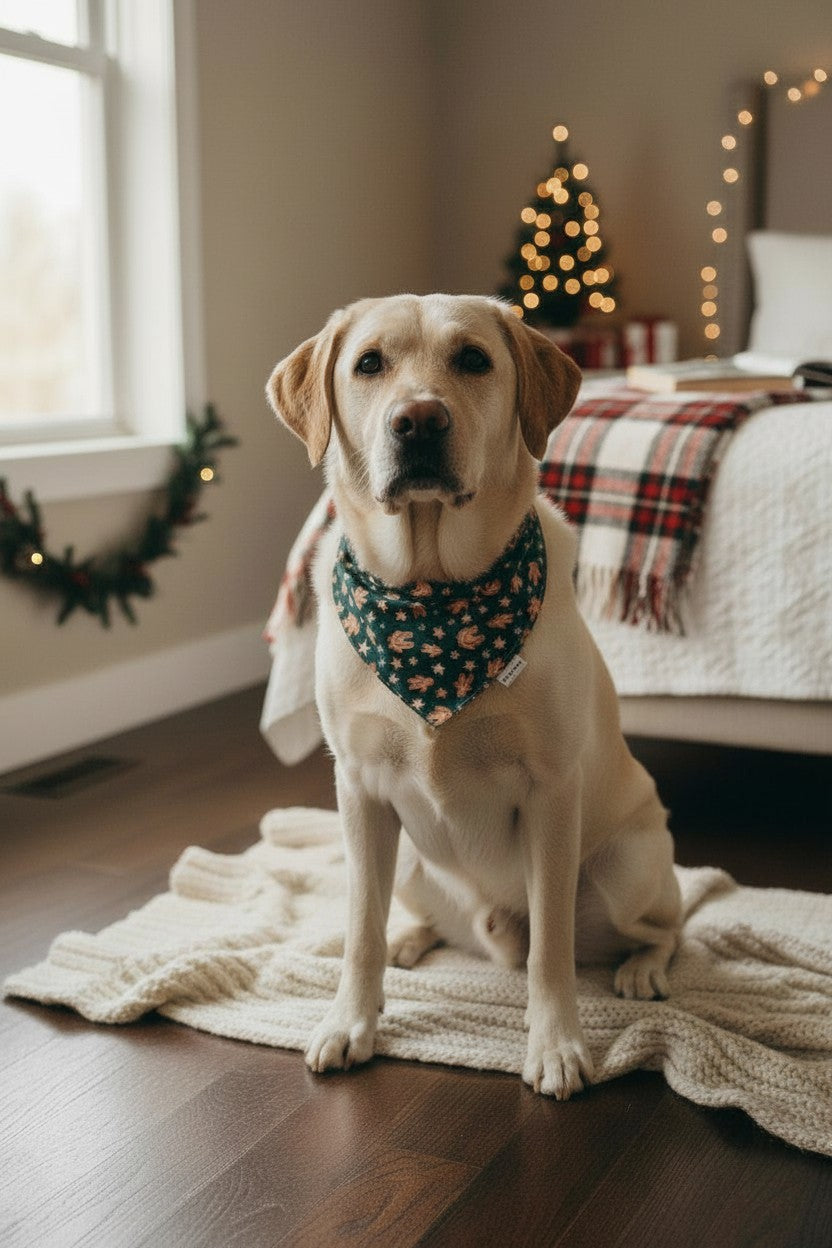 Gingerbread man reversible pet bandana