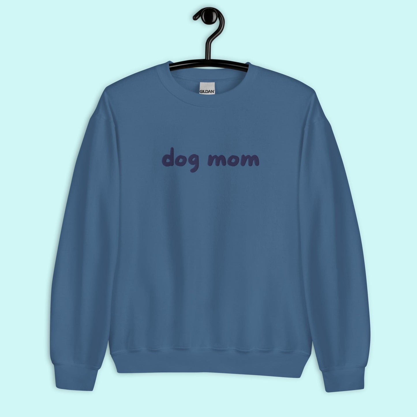 Dog mom embroidered sweatshirt - blue