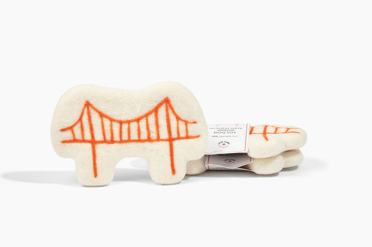 Golden Gate Bridge wool dog toy